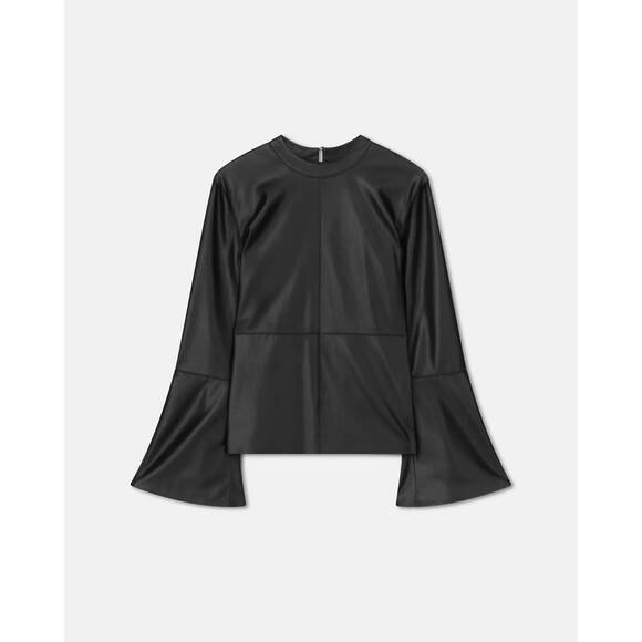 NEW NANUSHKA bolda alt-leather top in black